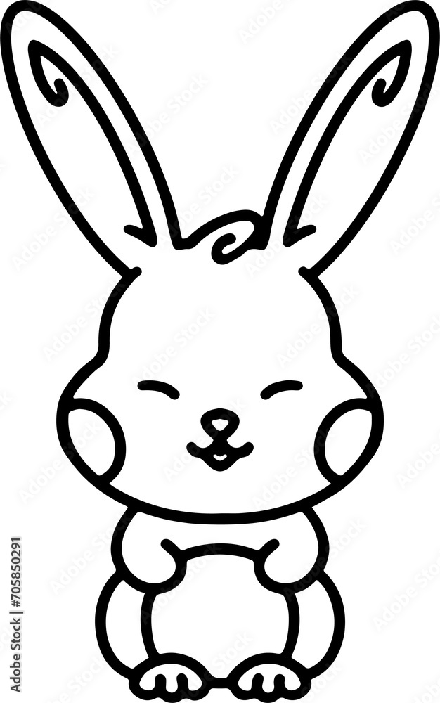 Cute Rabbit Simple Cartoon