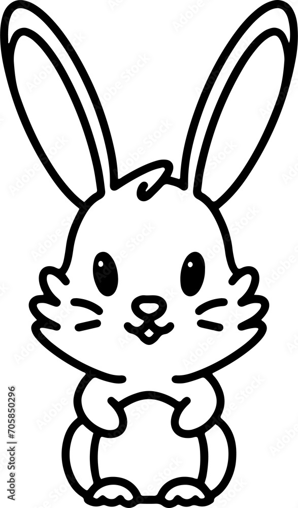 Cute Rabbit Simple Cartoon