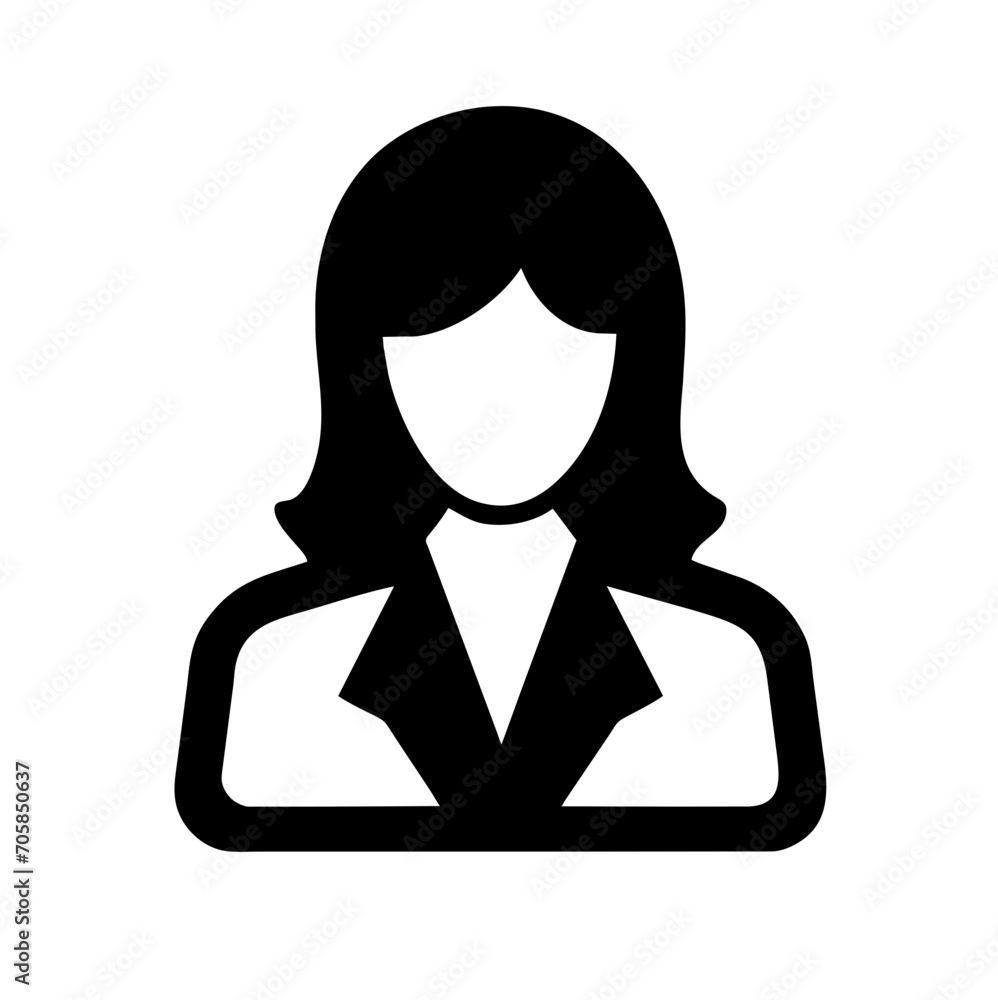 secretary girl icon with a bob hairstyle and blouse secretary girl icon with a bob hairstyle and blouse