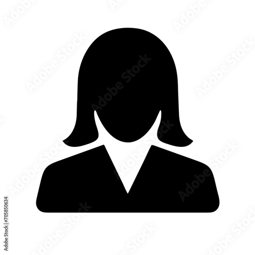 secretary girl icon with a bob hairstyle and blouse