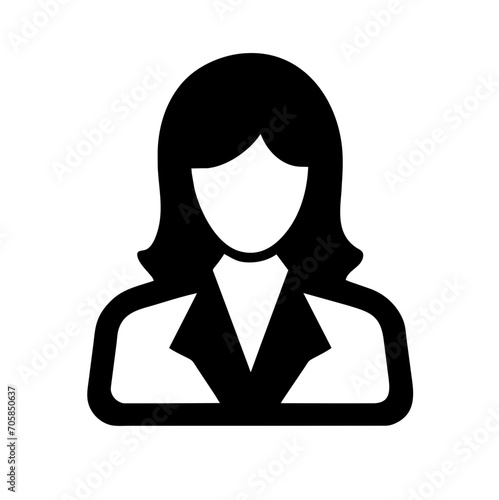 secretary girl icon with a bob hairstyle and blouse