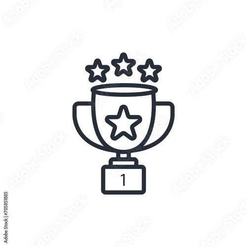 Trophy icon. vector.Editable stroke.linear style sign for use web design,logo.Symbol illustration.