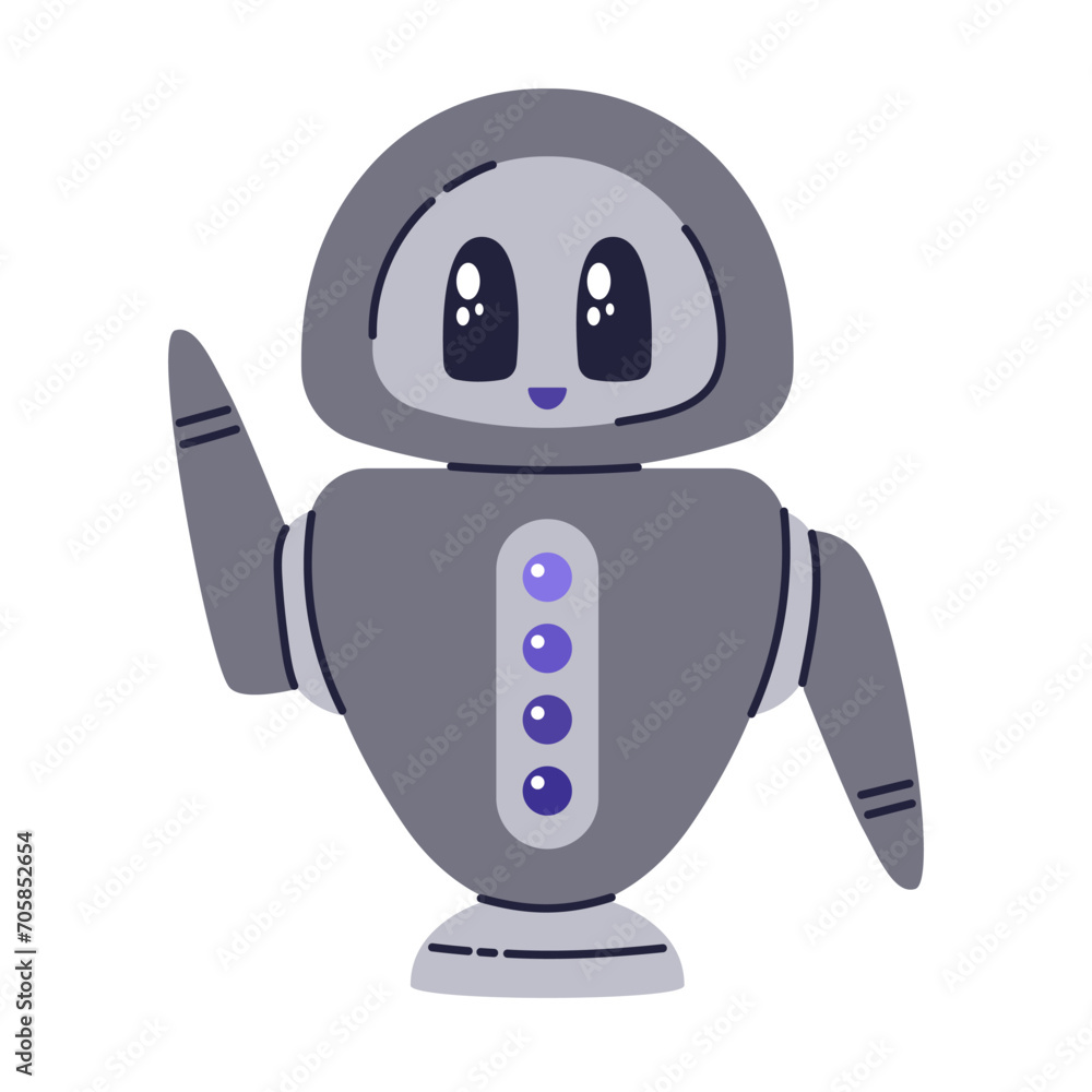 Kyoot Bot Cute Robot character. Chatbot, AI bot mascot, digital cyborg ...