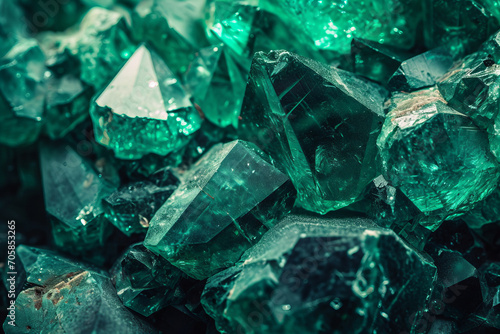 gemstone texture - green emerald macro close-up