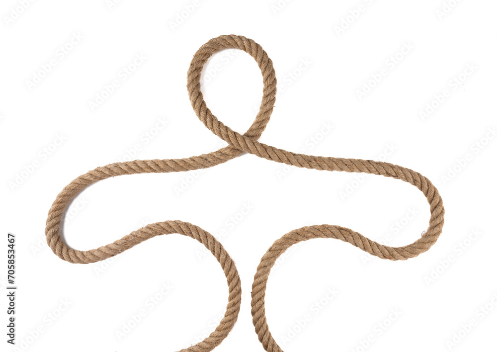 Thick rope on white background Thick rope on white background