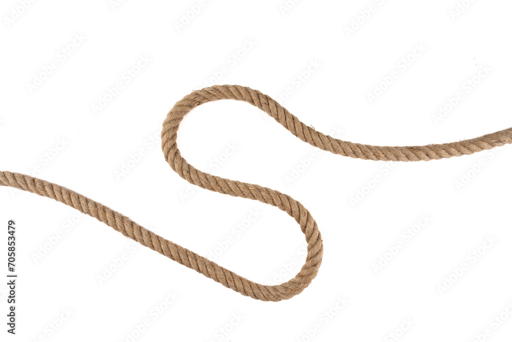 Thick rope on white background Thick rope on white background