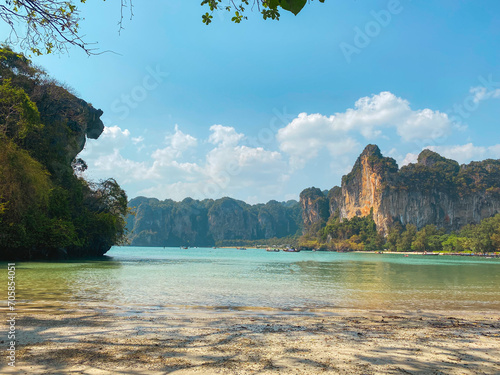Pristine waters at Railay Beach in Krabi Province, Southern Thailand