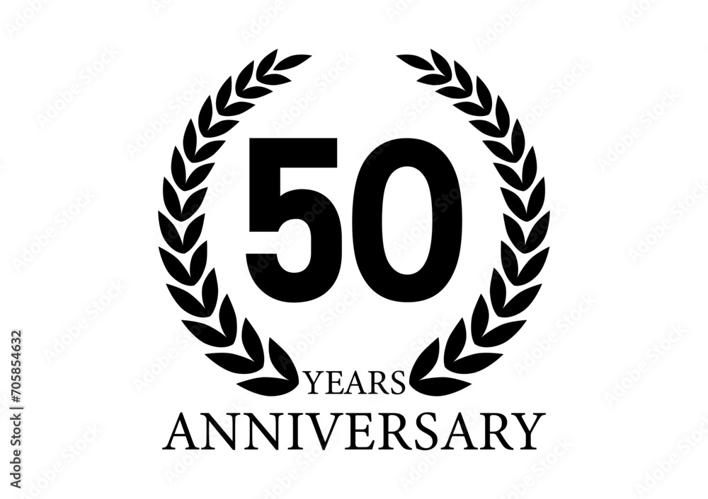 50 Years or Fifty Years Anniversary Logo. Anniversary Celebration Logo for Wedding, Birthday Party or Celebration. Vector Illustration. 50 Years or Fifty Years Anniversary Logo. Anniversary Celebration Logo for Wedding, Birthday Party or Celebration. Vector Illustration.