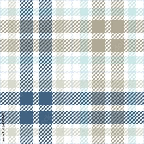 Plaid seamless pattern. Repeating checker fabric for design prints plaids. Repeated check ekose. Checks square line. Vichi cloth. Tartan repeat textile. Scottish madras flannel. Vector illustration