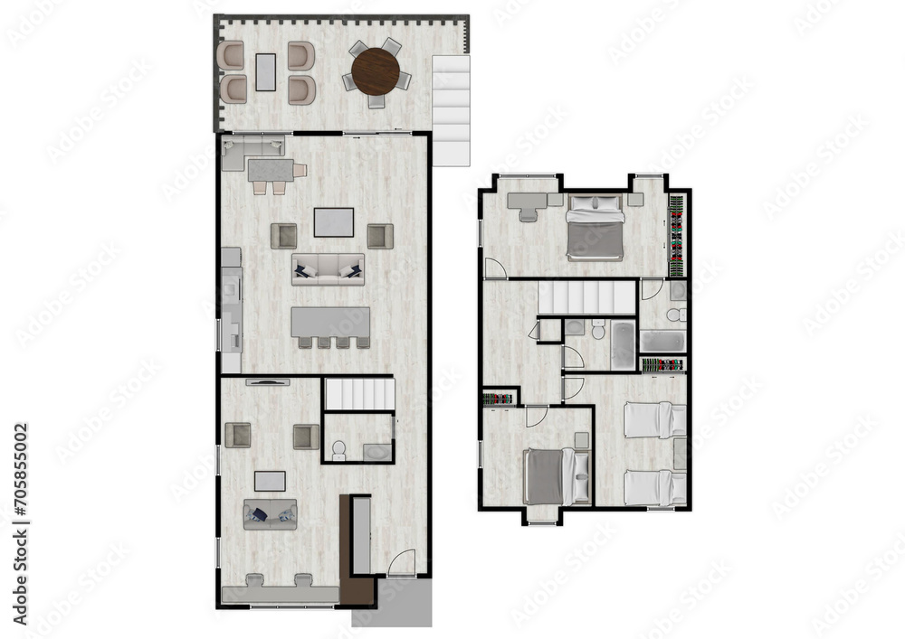 Apartment flat top view 2d render apartment floor plan 2D Floor plan of a home Modern home interior Apartment flat top view 2d render apartment floor plan 2D Floor plan of a home Modern home interior