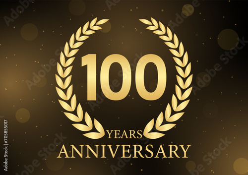 100 Years or One Hundred Years Anniversary Logo. Anniversary Celebration Logo for Wedding, Birthday Party or Celebration. Vector Illustration.