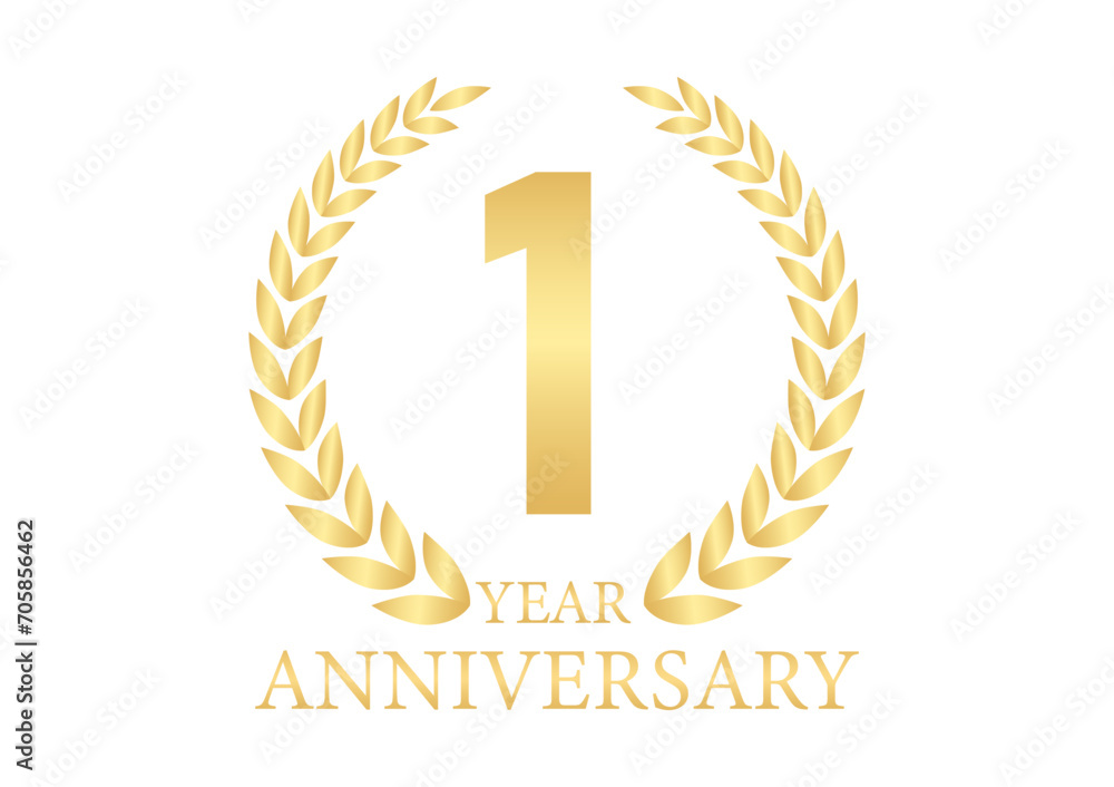 1 Year or One Year Anniversary Logo. Anniversary Celebration Logo for Wedding, Birthday Party or Celebration. Vector Illustration. 1 Year or One Year Anniversary Logo. Anniversary Celebration Logo for Wedding, Birthday Party or Celebration. Vector Illustration.