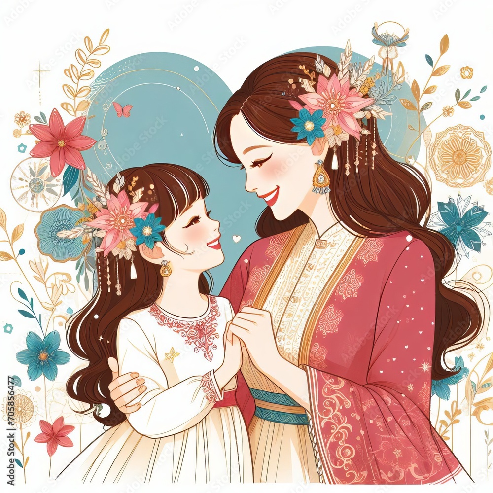 Happy mother's day illustration background social media design, Generative Ai Happy mother's day illustration background social media design, Generative Ai