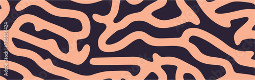 Fluid 2D illustration of modern movement. Abstract background with cute wavy line pattern. Seamless.