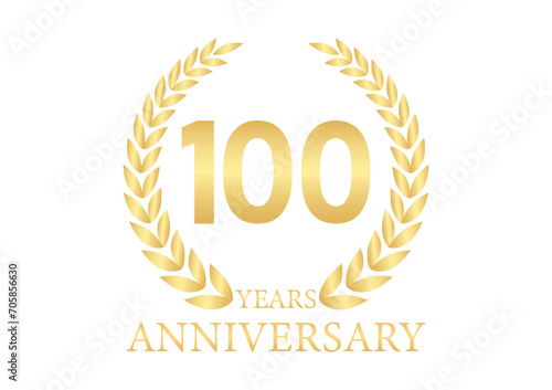 100 Years or One Hundred Years Anniversary Logo. Anniversary Celebration Logo for Wedding, Birthday Party or Celebration. Vector Illustration.