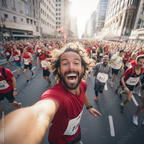 Selfie of a marathon runner.