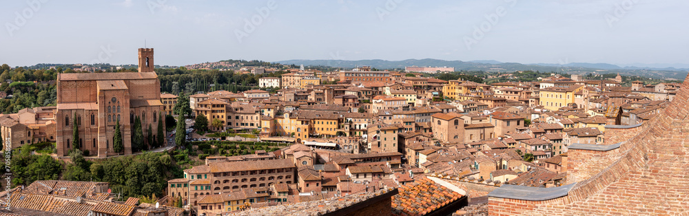 Panorama of Siena with the basilica di San Domenico at the left