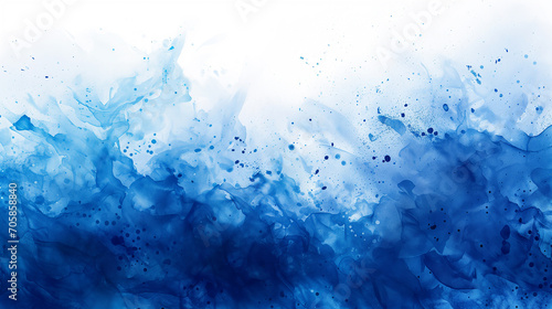 水彩画インクの背景画像_青色 Abstract colorful blue color painting illustration. Background of watercolor splashes [Generative AI]