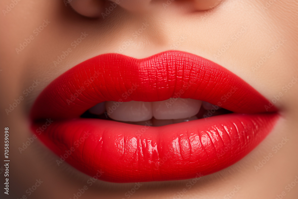 Fototapeta premium Closeup of lips of a woman 