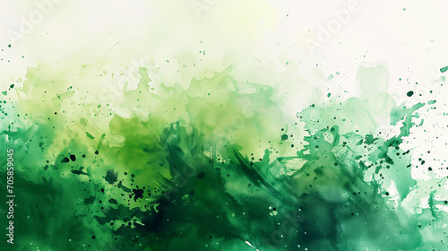 水彩画インクの背景画像_緑色 Abstract colorful green color painting illustration. Background of watercolor splashes [Generative AI]