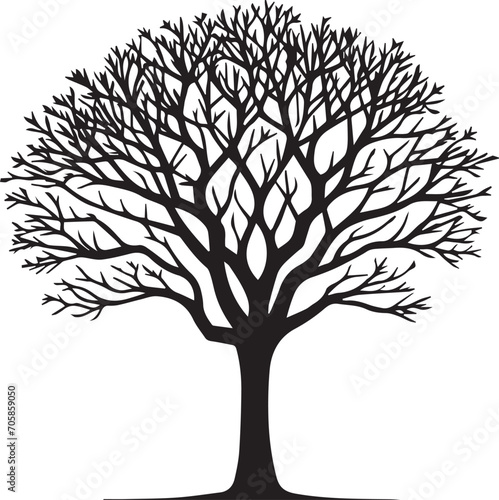 Tree silhouette editable vector illustration for logo icon isolated over white background