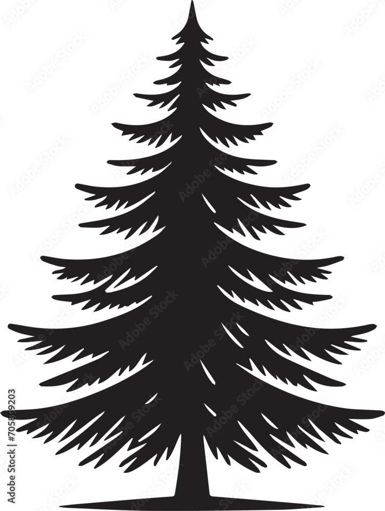 Obraz premium Tree silhouette editable vector illustration for logo icon isolated over white background
