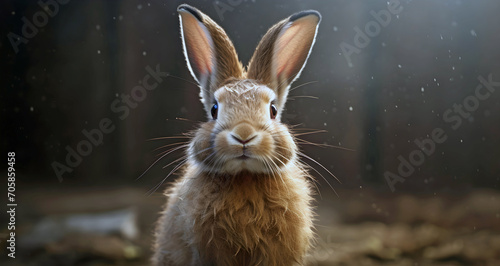 rabbit in a field, ai generated. © RZ