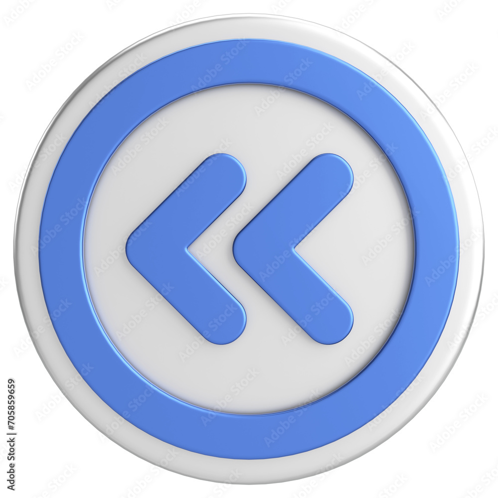 Previous button. Back button. 3D illustration. Previous button. Back button. 3D illustration.