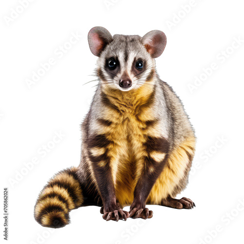 Banded Palm Civet. Wild animals become extinct isolated on transparent background photo