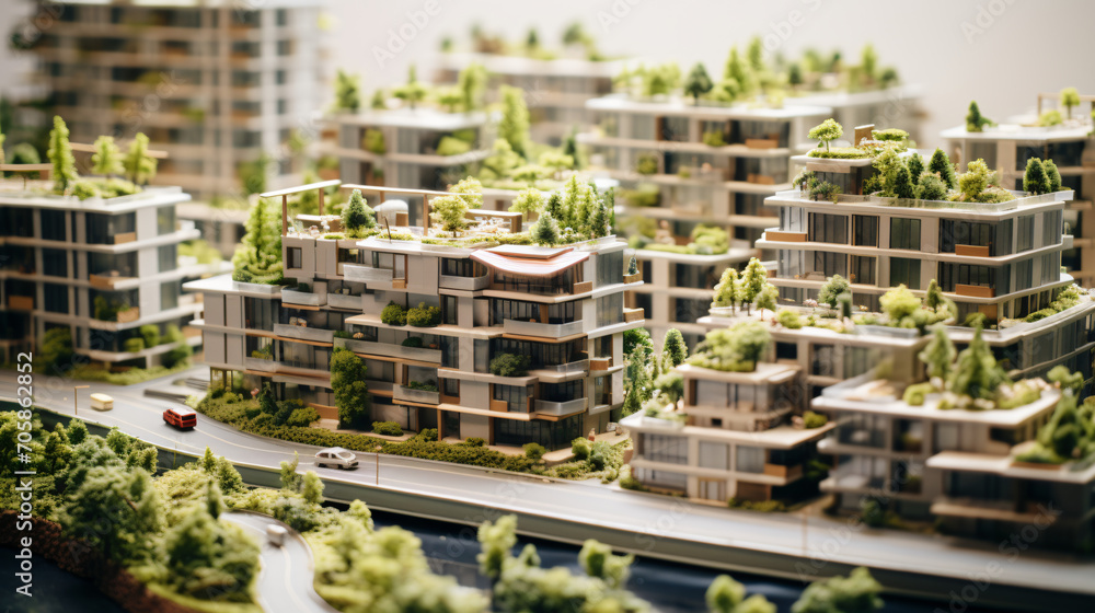 A sustainable urban development project with eco-friendly architecture.