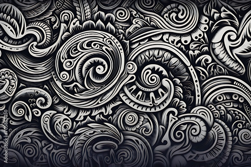 Art of polynesian background create by AI generated photo