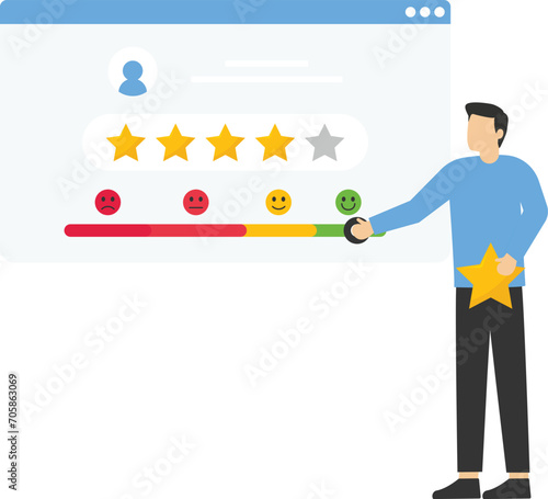 Rating service concept, User feedback and website rating Customer feedback, noncommercial product evaluation, review website, experience sharing flat design modern illustration


