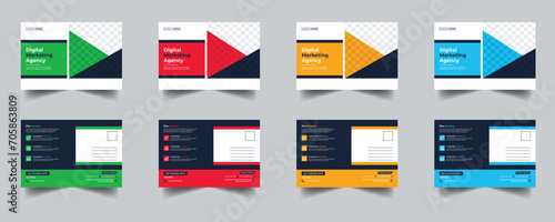 Modern Creative Corporate Post Card Template, Vector Template for Opening Invitation Editable, Professional Business Postcard Design, Event Card Design, Invitation Design, Direct Mail EDDM Template