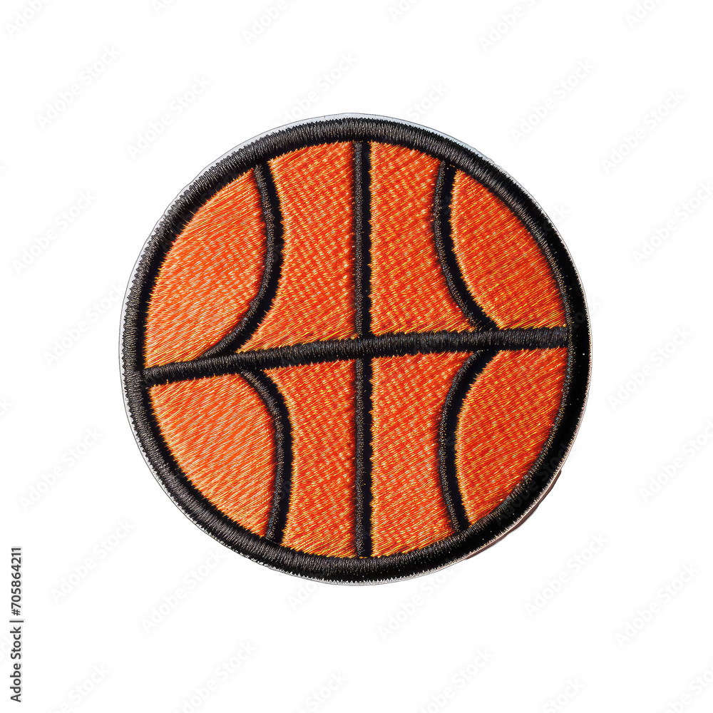 Obraz premium basketball embroidered patch badge. sport icon, isolated on transparent background
