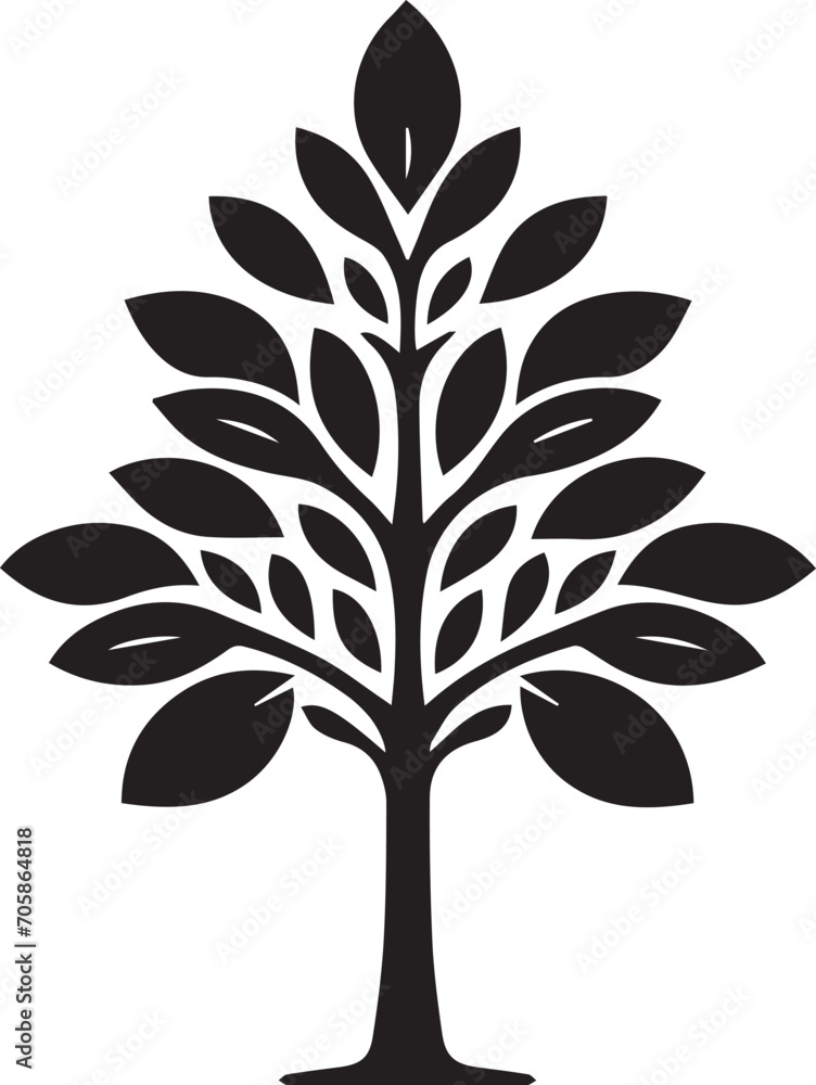 Tree silhouette editable vector illustration for logo icon isolated over white background Tree silhouette editable vector illustration for logo icon isolated over white background