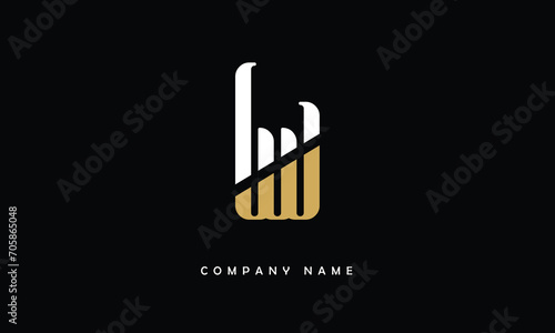 BW  WB  B  W Abstract Letters Logo Monogram