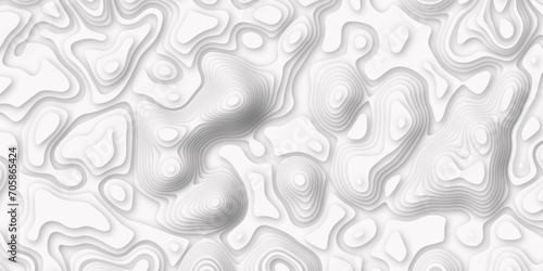 Abstract Vector geographic contour map and topographic contours map background. Background lines Topographic map. Geographic mountain relief Vector illustration, Topo contour map on white background.