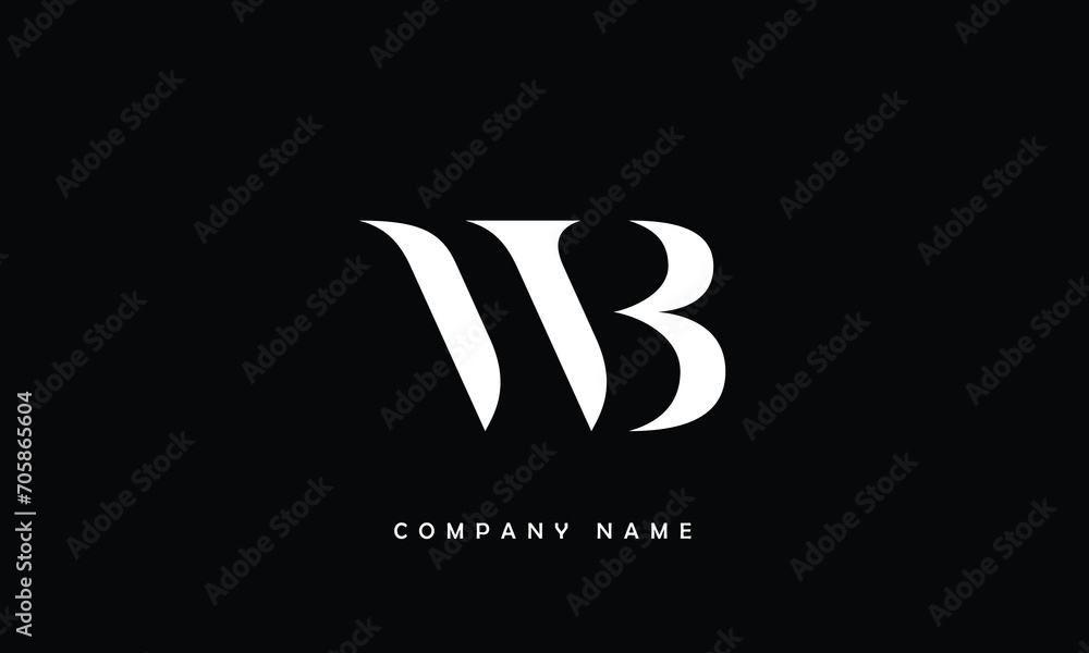 BW, WB, B, W Abstract Letters Logo Monogram