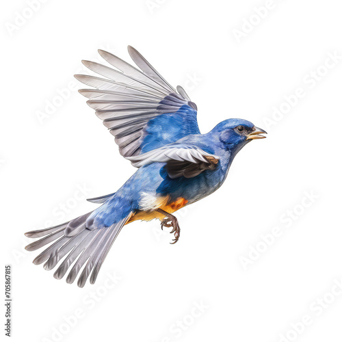 Blue Grosbeak flying, bird on transparent background © minhnhat