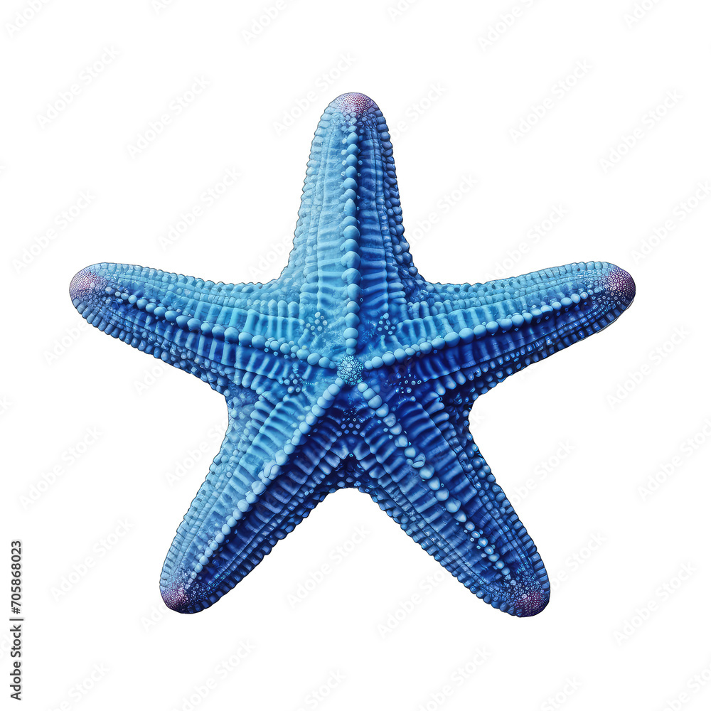 blue starfish - echinoderm on transparent background blue starfish - echinoderm on transparent background