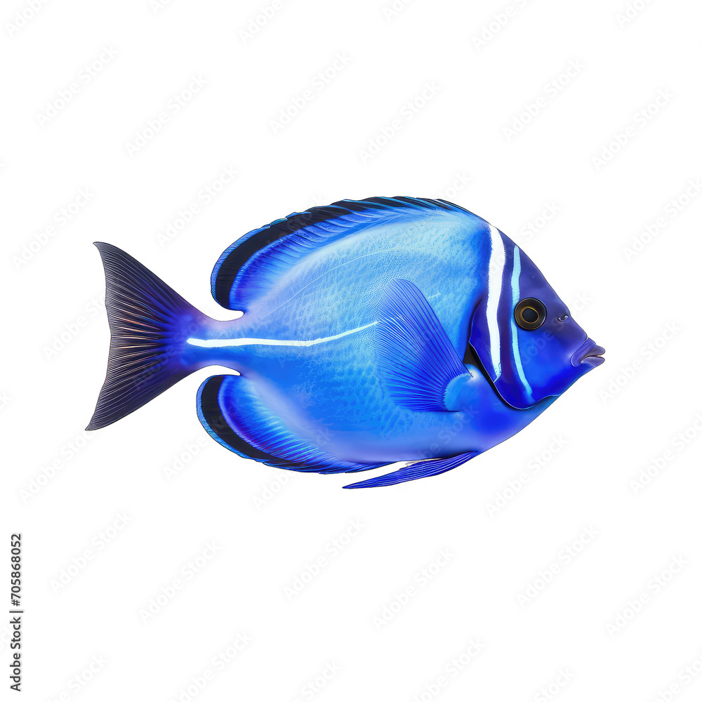Naklejka premium blue tang fish - tropical fish on transparent background