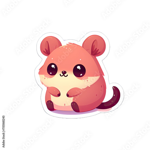 Generative AI Cute Little Quokka Sticker, cute baby quokka sticker, Adorable little quokka stickers, Little quokka Sticker, funny quokka stickers, adorable little red panda stickers, Quokka stickers