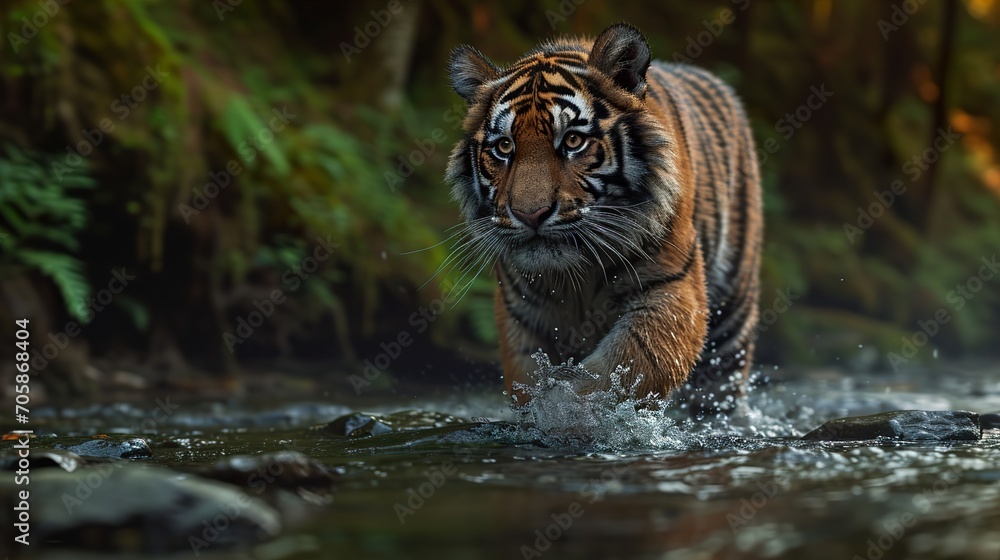 tiger in the river tiger in the river