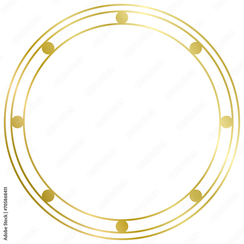 Golden round metal frame isolated on white. Vector frame for photo. Frame for text, certificate, pictures, diploma. Luxury, gold, wedding, celebration Golden round metal frame isolated on white. Vector frame for photo. Frame for text, certificate, pictures, diploma. Luxury, gold, wedding, celebration