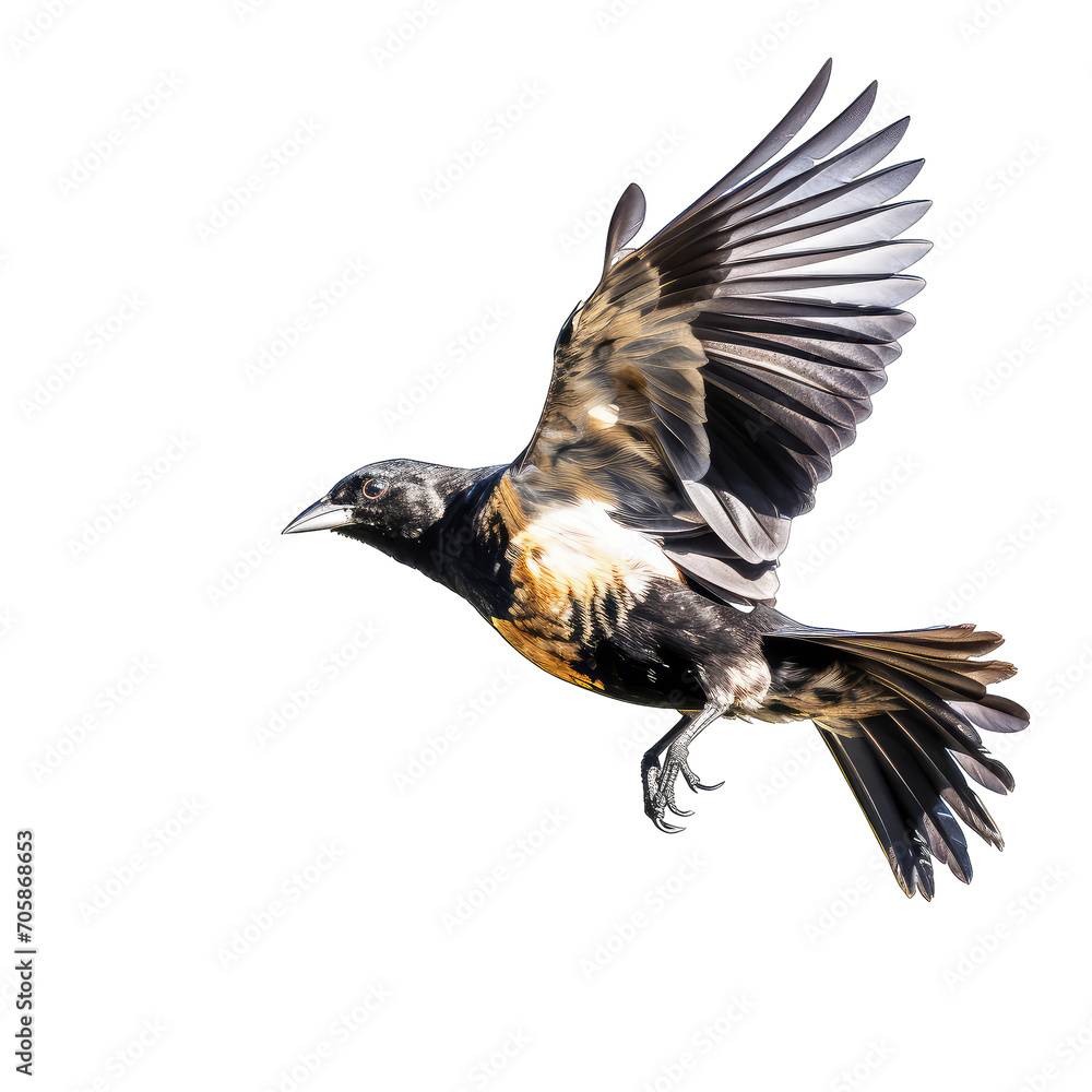Fototapeta premium Bobolink flying - bird on transparent background
