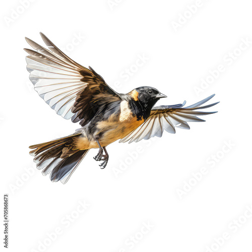 Bobolink flying - bird on transparent background © minhnhat