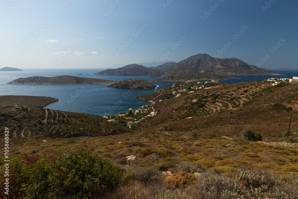 Gorgeous view to the isle of Thymaina, Fournoi Korseon, Greek Islands, Greece