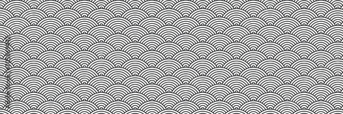 Japanese seamless pattern vector. Abstract Asian vector creative motif. Black and white photo