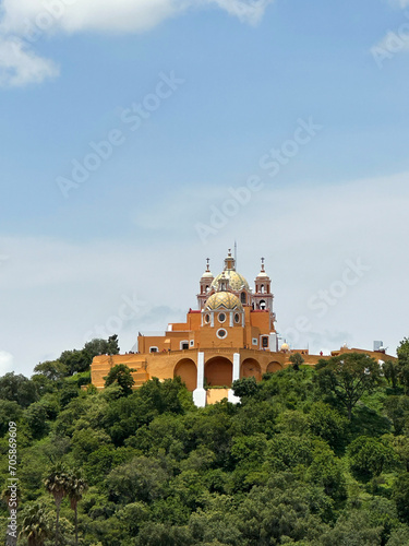 Cholula church pyramid at Puebla, Mexico.