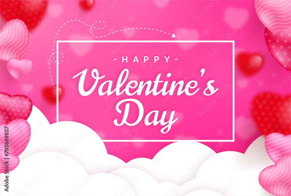 Vector valentines day background in realistic style